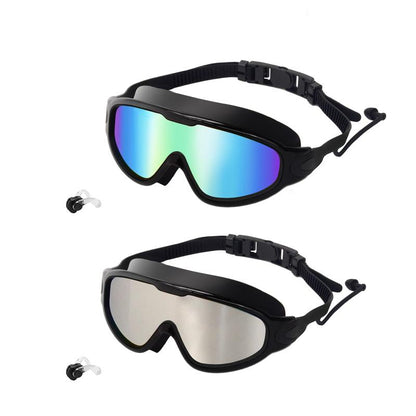Premium Swim Goggles 2 Pack - Wide View, Anti-Fog & UV Protection, Leak-Proof Design for Men, Women, and Kids
