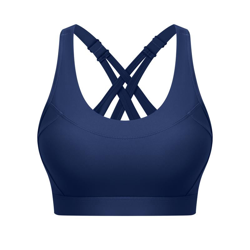 High Impact Sports Bra for Women – High Support Molded Cups, Adjustable Straps & Back Closure, Cross, Workout & Running Bra