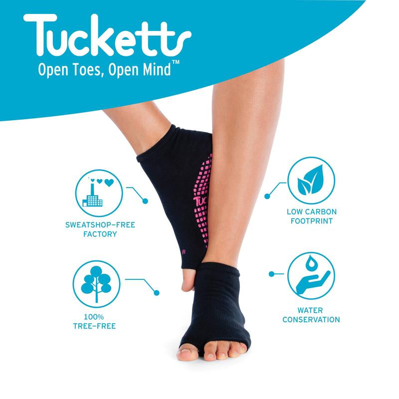 Tucketts Glacial Moraine Toeless Grip Socks - Ultimate Anti-Slip Ankle-Length Socks for Yoga, Pilates & Active Lifestyle