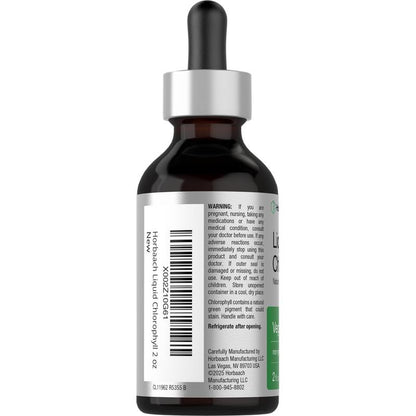Horbäach Liquid Chlorophyll Drops - 2 Oz | Vegan, Non-GMO, Gluten-Free | Refreshing Natural Peppermint Flavor