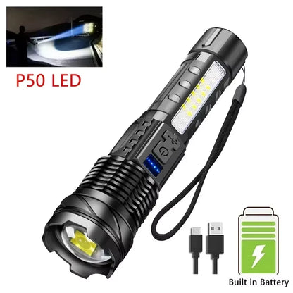 Illuminate Your Adventures with the Ultra Bright USB Rechargeable Tactical LED Flashlight – Perfect for Camping, Hiking & Emergency Situations!
