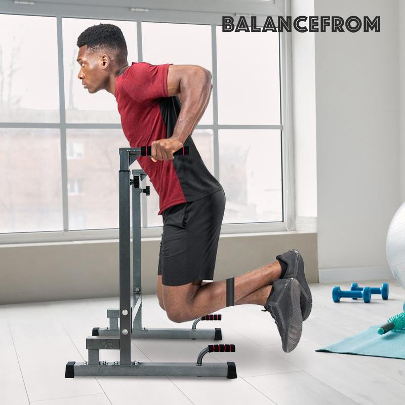 Balancefrom 500Lb Capacity Multi-Function Dip Stand & Pull-Up Bar - Ultimate Upper Body Workout Equipment for Triceps and Fitness Enthusiasts