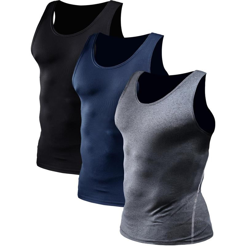 NELEUS Men'S 3 Pack Athletic Compression under Base Layer Sport Tank Top