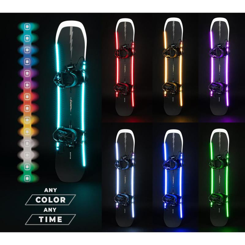 Illuminate Your Ride: Actionglow AG2 LED Snowboard Lighting System - 7 Color Modes, Waterproof & Ultra Bright!