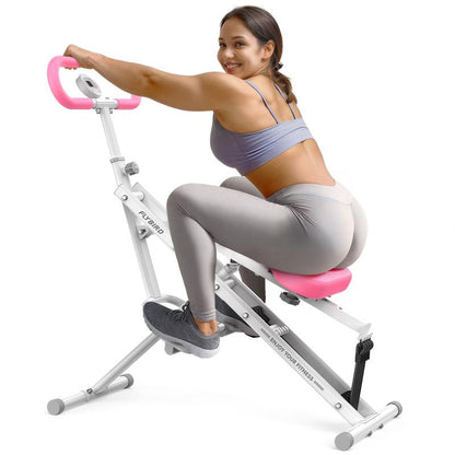 Flybird Squat Fitness Machine , Ride & Rowing Motion for Glutes, Thighs, Abs, and Leg Strength Training at Home, Foldable Core Trainer with 4 Resistance Levels,Whole Body Workout Machine with 330Lbs Capacity