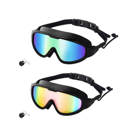 Premium Swim Goggles 2 Pack - Wide View, Anti-Fog & UV Protection, Leak-Proof Design for Men, Women, and Kids