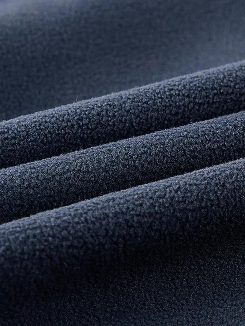 Men'S Heavyweight Double-Sided Fleece Jacket with Full-Zip Closure & Hood - Thick Winter Warm Coat, Multi-Pocket Design, Machine Washable Polyester for Camping, Hiking, Outdoor Activities - Durable Casual Outerwear Non-Stretch Fabric Embroidery Detail