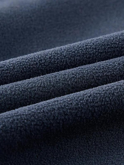 Men'S Heavyweight Double-Sided Fleece Jacket with Full-Zip Closure & Hood - Thick Winter Warm Coat, Multi-Pocket Design, Machine Washable Polyester for Camping, Hiking, Outdoor Activities - Durable Casual Outerwear Non-Stretch Fabric Embroidery Detail