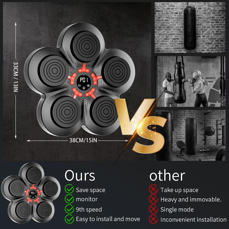 Smart Boxing Machine for All Ages - LED Punching Trainer with Gloves for Home, Office & Gym Workout