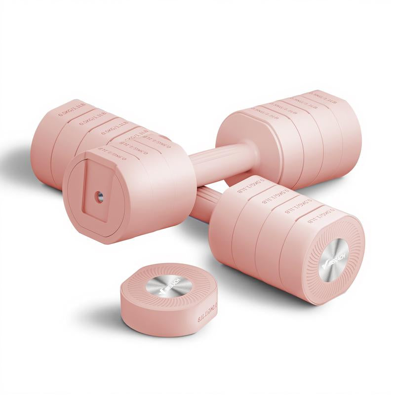 Versatile Merach 4-in-1 Adjustable Dumbbell Set - Perfect for Home Workouts, 2.2-8.8LBS with Soft Rubber Grip, Ideal for Women!