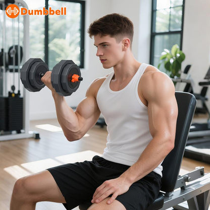 Bearbro 5 in 1 Iron Sand Mixture Adjustable Dumbbell Set, Free Weights Set with Connector, Used as Barbell, Kettlebells, Push up Stand for Home Workouts，Dealsforyoudays
