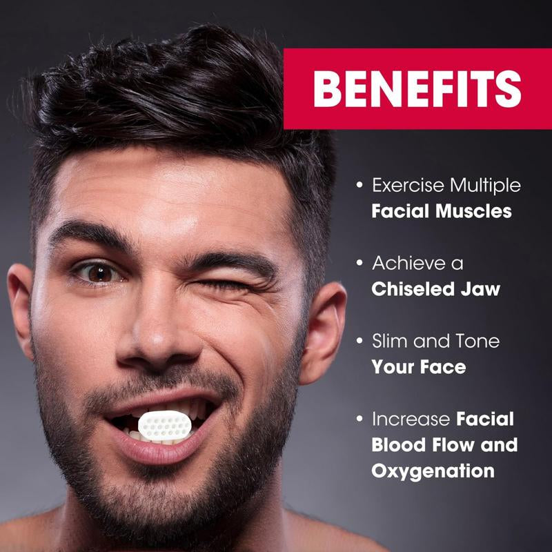 Ultimate Jawline Sculptor: 3 Resistance Levels Silicone Jaw Exerciser for Men & Women - 6Pack in White, Grey & Black