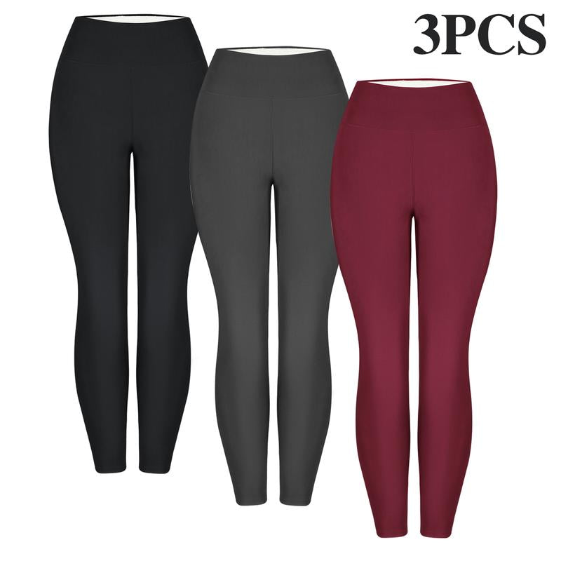 CHRLEISURE 1/3PCS Winter Thick Warm Fleece Lined Leggings for Cold Weather High Waist Women'S Cozy Workout Wear Fleece Pants for Yoga Riding Casual Wear