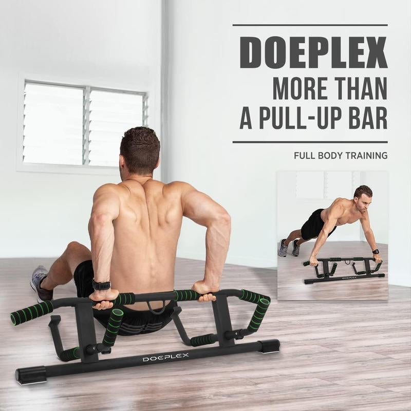 Elevate Your Workout with Tikaton Doorway Pull-Up Bar - Angled Grip & Bonus Suspension Straps for Ultimate Home Gym Experience!