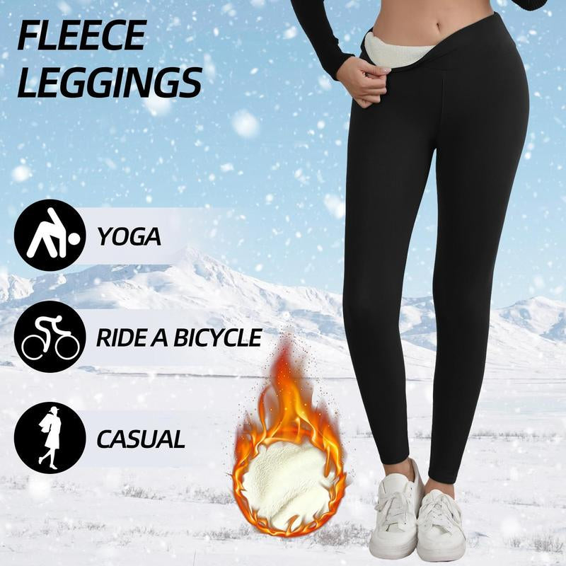 CHRLEISURE 1/3PCS Winter Thick Warm Fleece Lined Leggings for Cold Weather High Waist Women'S Cozy Workout Wear Fleece Pants for Yoga Riding Casual Wear