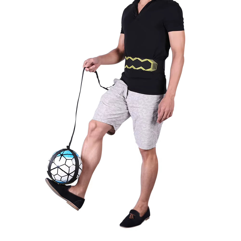Adjustable Football Kick Trainer - Elastic Belt & Juggle Bag for Solo Soccer Practice