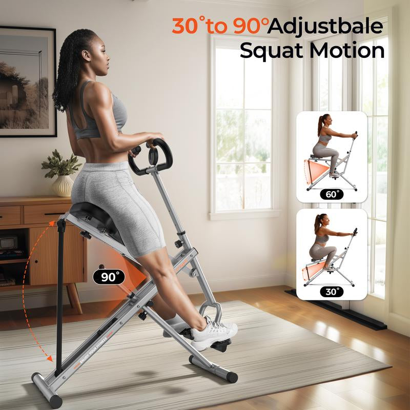 Flybird Squat Fitness Machine , Ride & Rowing Motion for Glutes, Thighs, Abs, and Leg Strength Training at Home, Foldable Core Trainer with 4 Resistance Levels,Whole Body Workout Machine with 330Lbs Capacity