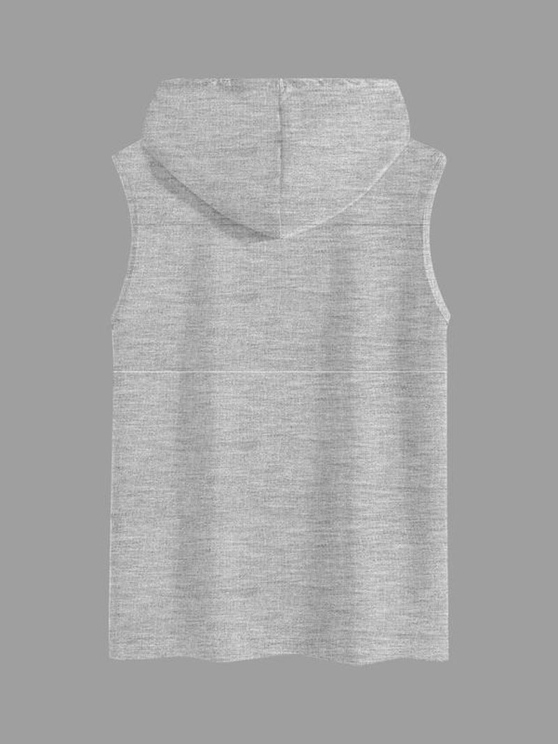Men'S Fashion Hooded Sports Vest, Casual Summer Wear, Moderate Fabric Thickness, Fitted Style, Ideal for Outdoor Activities