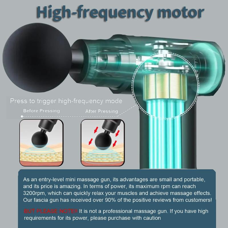 🔥 Deep Tissue Massage Gun – 6 Speeds, USB Rechargeable, Ultra Quiet 🔋