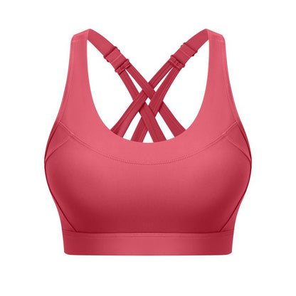 High Impact Sports Bra for Women – High Support Molded Cups, Adjustable Straps & Back Closure, Cross, Workout & Running Bra