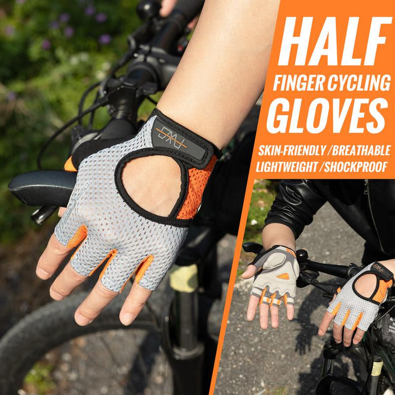 FEIWOOD GEAR Breathable Cycling Gloves Half Finger Bicycle Gloves Anti-Slip Shock Absorbing Padded MTB Road Biking Gloves for Men/Women