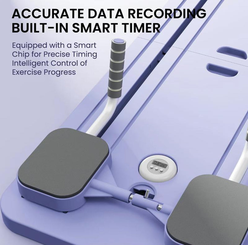 Terragym Foldable Pilates Board - Versatile Ab & Core Trainer with Knee Mat, Timer, and Resistance Bands for Ultimate Workouts