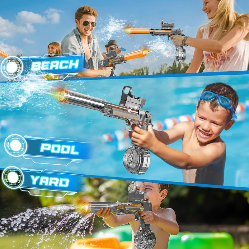 Ultimate LED High-Powered Water Shooter - Long Range 26-35Ft, IP67 Waterproof - Perfect for Summer Fun, Outdoor Parties & Birthday Gifts!